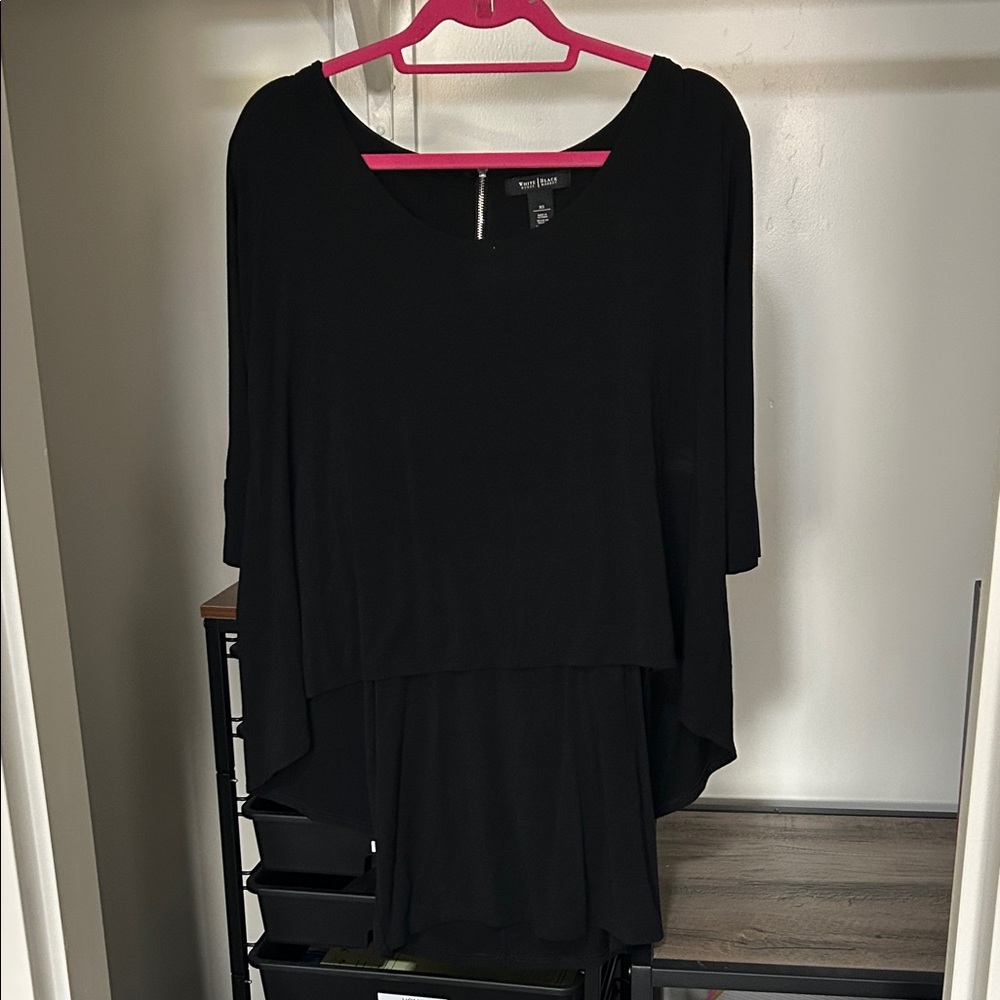 White House Black Market Black Layered Top